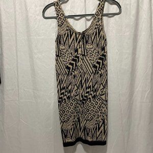 Guess Tan and Black Print Bodycon Dress